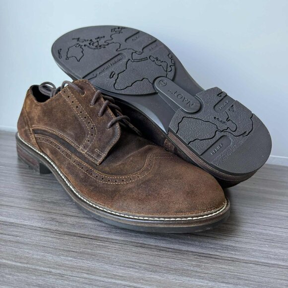 Naot Men\'s Magnate lace-up Wingtip Oxford Shoes size 12 in seal brown suede $200 main image 6